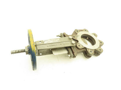 ITT Fabri-Valve C37S316 4" Stainless Knife Gate Valve Rising Stem Metal Seat