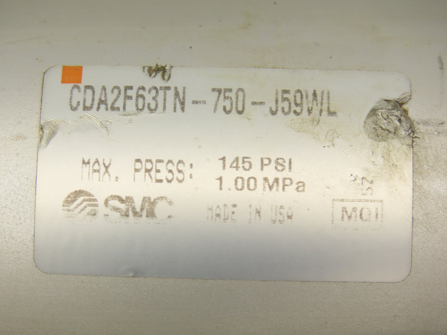 SMC CDA2F63TN-750-J59WL Pneumatic Air Cylinder 63mm Bore 750mm Bore 145 psi