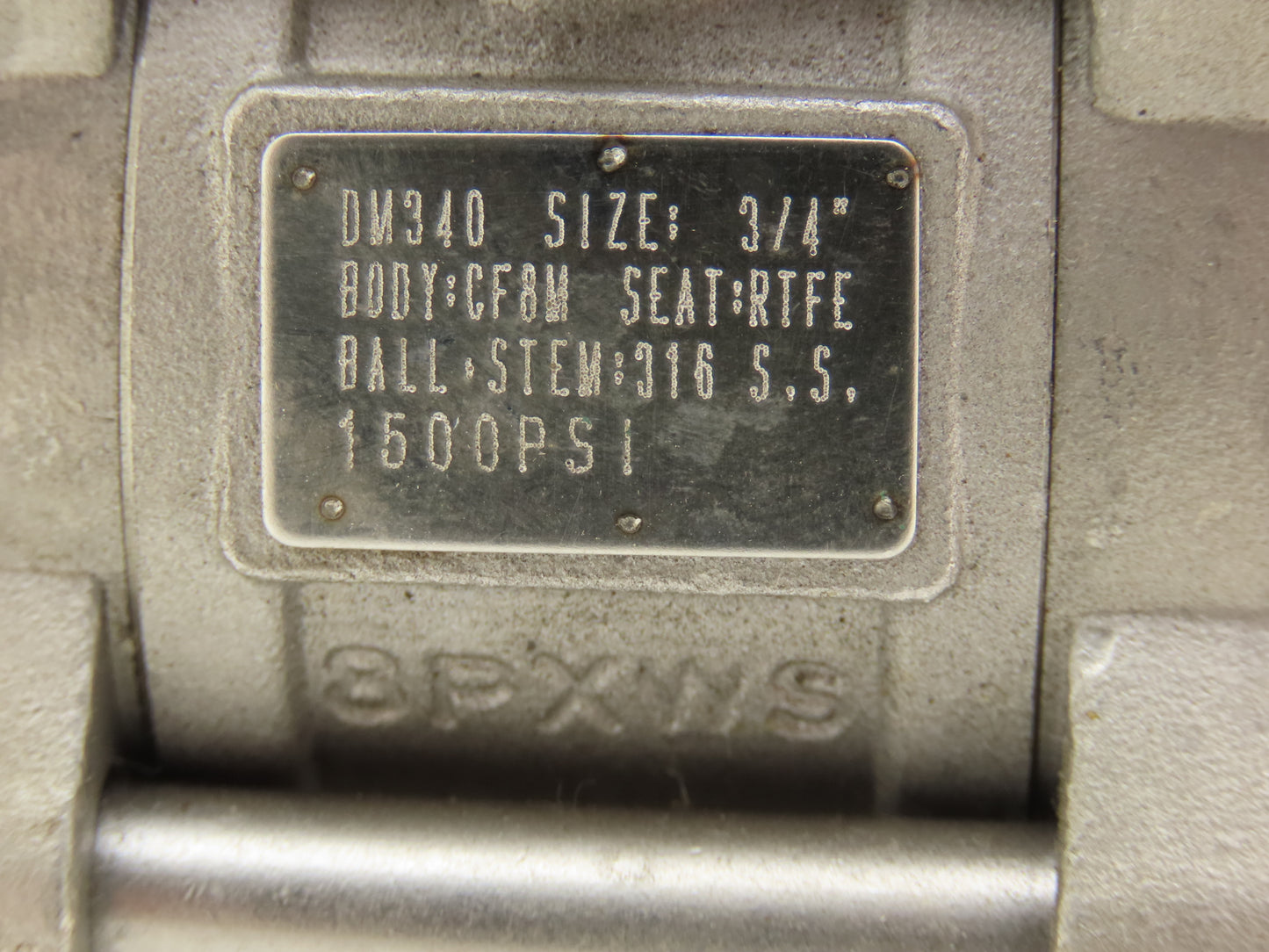 Duravalve DM340 Stainless Ball Valve 3/4"NPT Threaded 1500 PSI Manual Lever