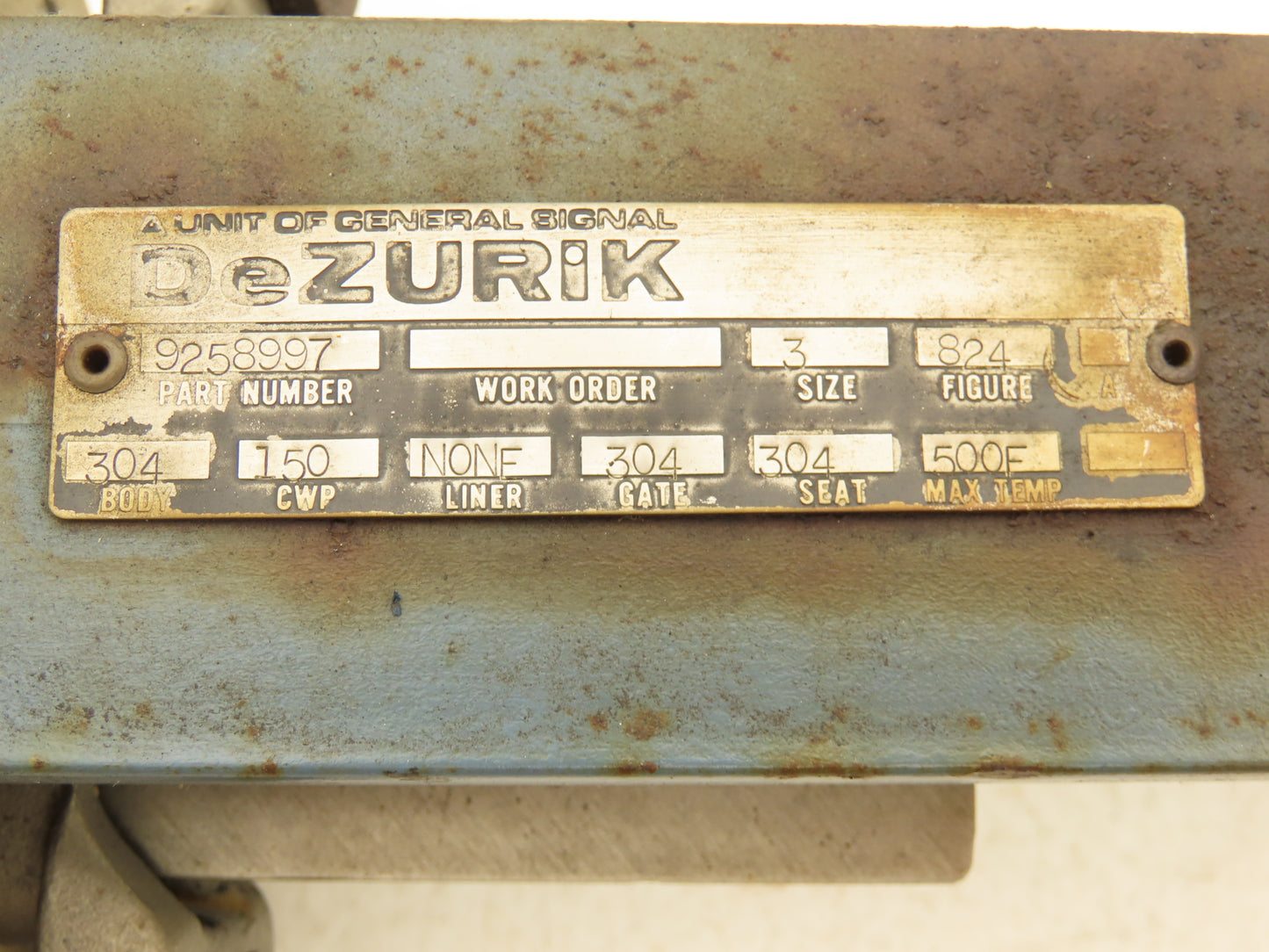 DeZurik 9258997 3" Knife Gate Valve 304 SS Rising Stem Fig. 824