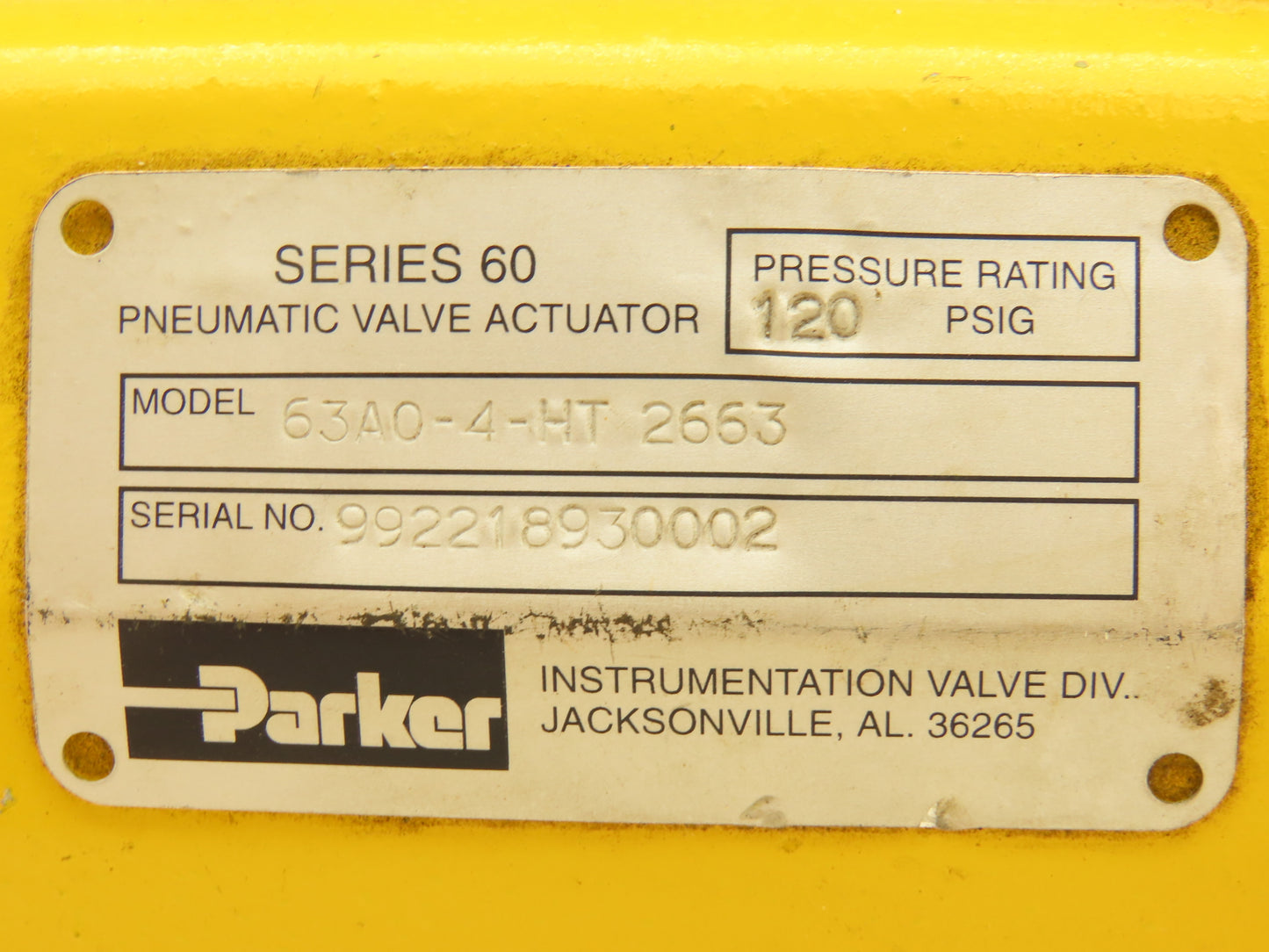 Parker 16Z16PBW8-SB16L-PF-V-SS Swing Out Ball Valve & Actuator 1"Tube/Butt Weld