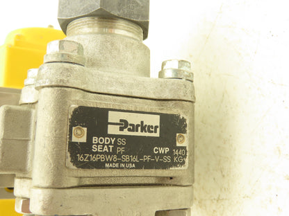 Parker 16Z16PBW8-SB16L-PF-V-SS Swing Out Ball Valve & Actuator 1"Tube/Butt Weld