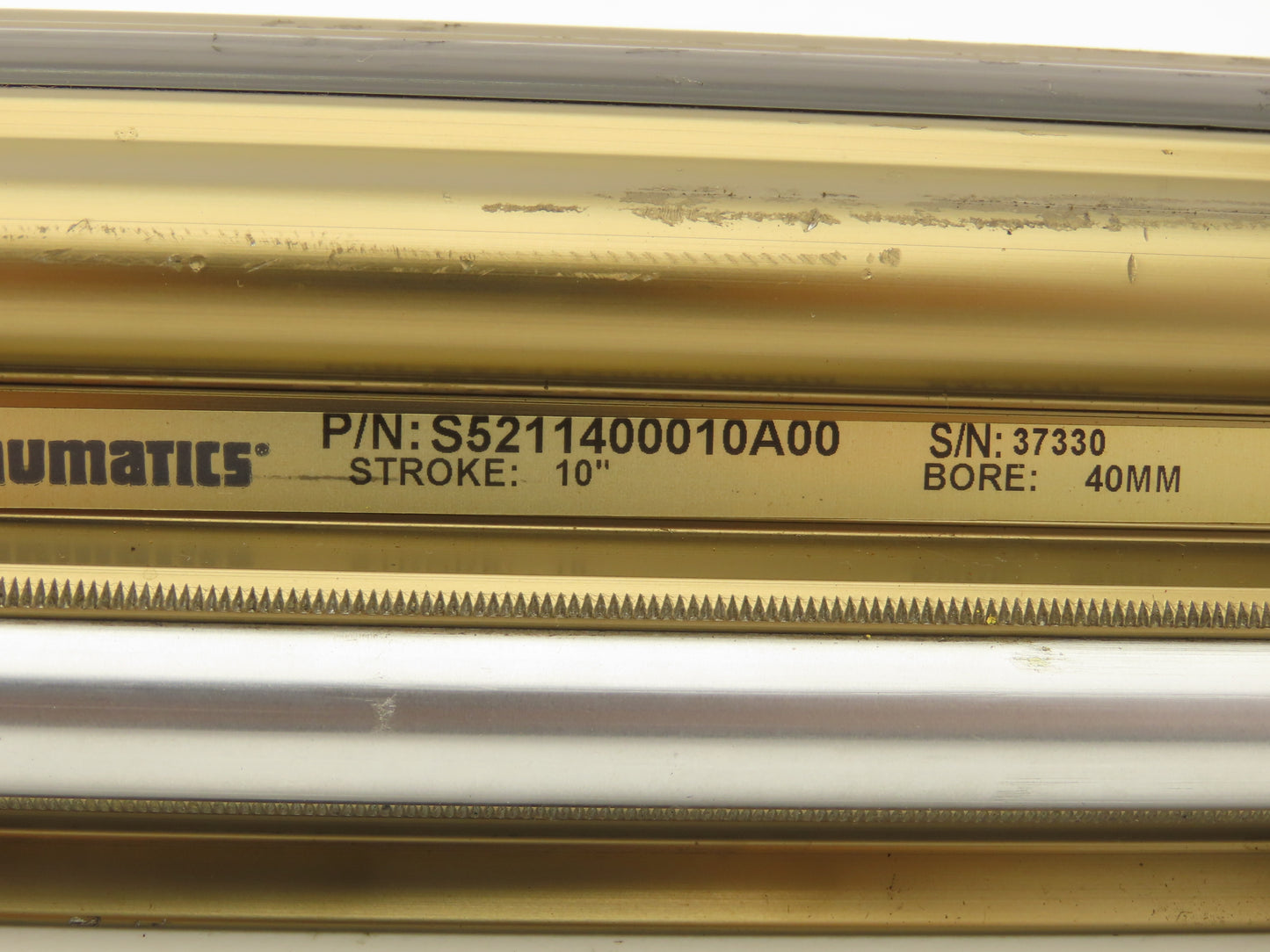 Numatics S5211400010A00 Pneumatic Rodless Cylinder 40mm Bore 10" Stroke 145 psi