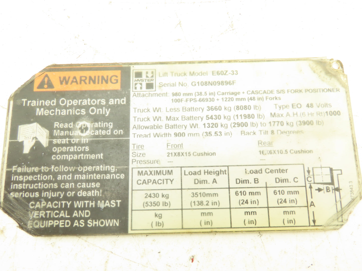 Danaher Motion 83U03570A VMC 20 Vehicle Master Controller Rev. No 0002 VMC20-C1