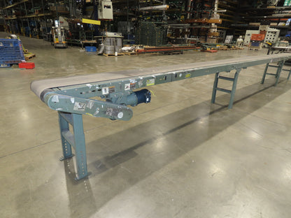Hytrol 16"x 25' 11" Slider Bed Conveyor 12"Belt .5Hp 460V 3PH End Drive 70FPM
