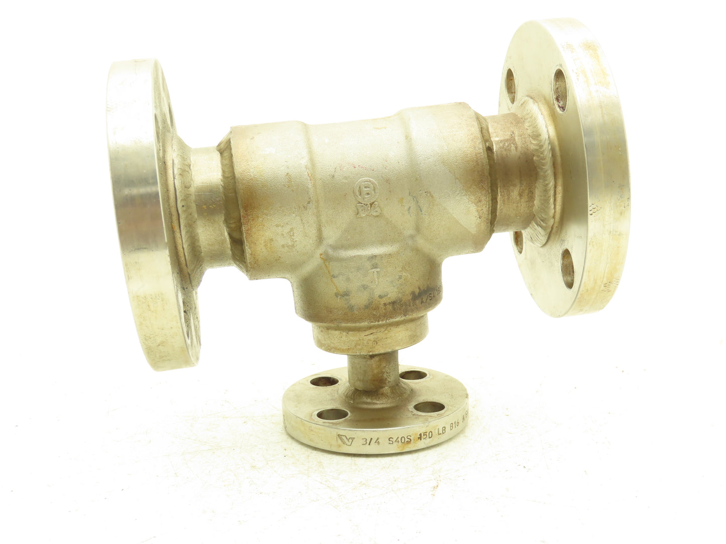 Enlin A/SA182F 316L Stainless Reducing Tee 2"x2"x 3/4" Flanged Pipe Adapter