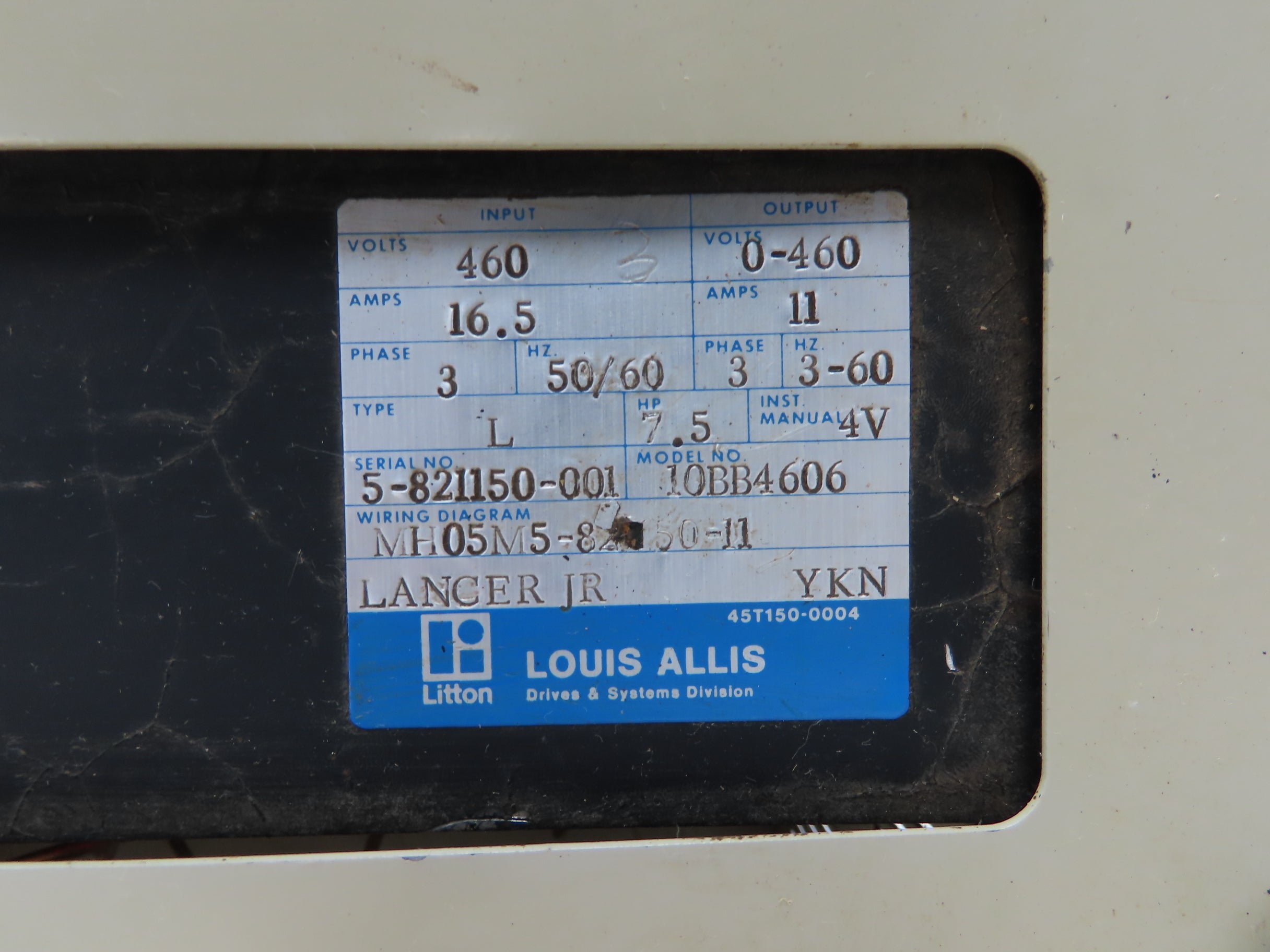 Litton Louis Allis 10BB4606 Transistor AC Inverter 460V 3Ph Input 0-46 ...