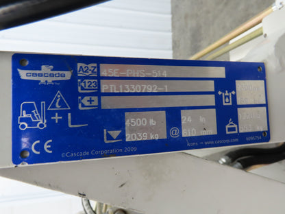 Cascade 45E-PHS Forklift Push Pull Attachment 4500 LB Cap 48" Slip Sheet Class 3