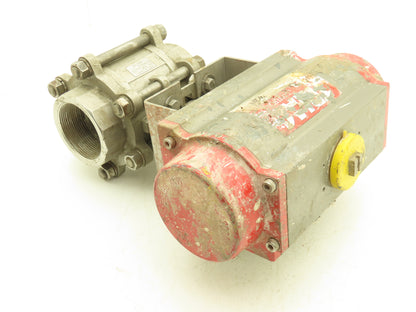 AT Controls 88 Series 3"NPT Stainless Ball Valve & Triac Pneumatic Actuator