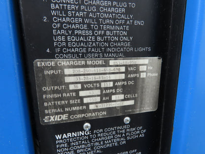 Exide System 3000 ES3-18-950 Forklift Battery Charger 36 VDC 18 Cell 950 Ah