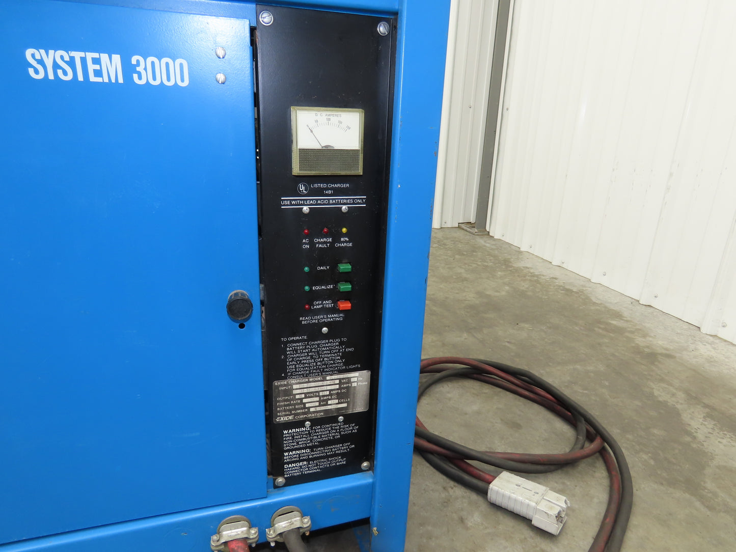 Exide System 3000 ES3-18-950 Forklift Battery Charger 36 VDC 18 Cell 950 Ah