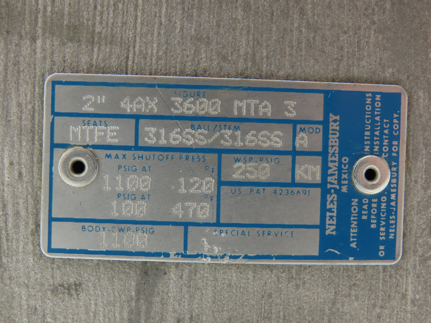 Jamesbury 2" 4AX 3600 MTA3 Stainless Ball Valve w/Pneumatic Actuator ST-200B