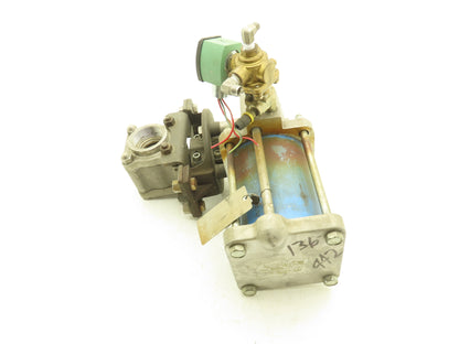 Jamesbury 2" 4AX 3600 MTA3 Stainless Ball Valve w/Pneumatic Actuator ST-200B