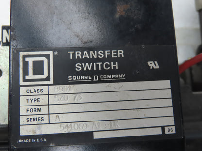 Square D 8901 SZO 73 Automatic Transfer Switch 3Ph Series A