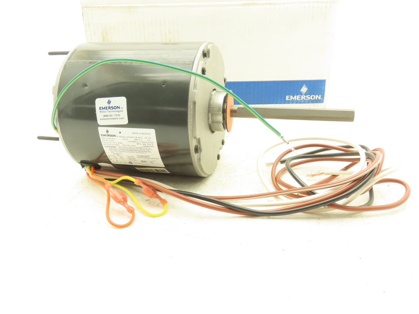 Emerson K55HXTLM-9431 HVAC Condenser Fan Motor 3/4Hp 1075rpm 208-230V 1PH 48Y