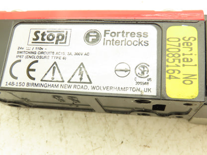 Fortress Interlocks ATHSTOP024 LOK Interlock Safety Switch Stop W/Security Bit