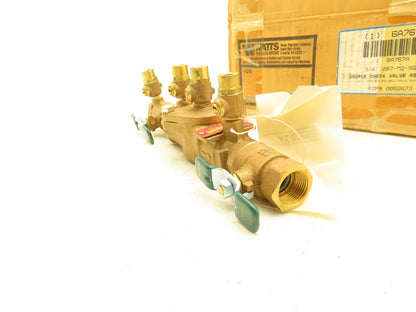 Watts 007M2-QT 3/4" DC Double Check Valve Assembly Ball Valve Backflow Preventer