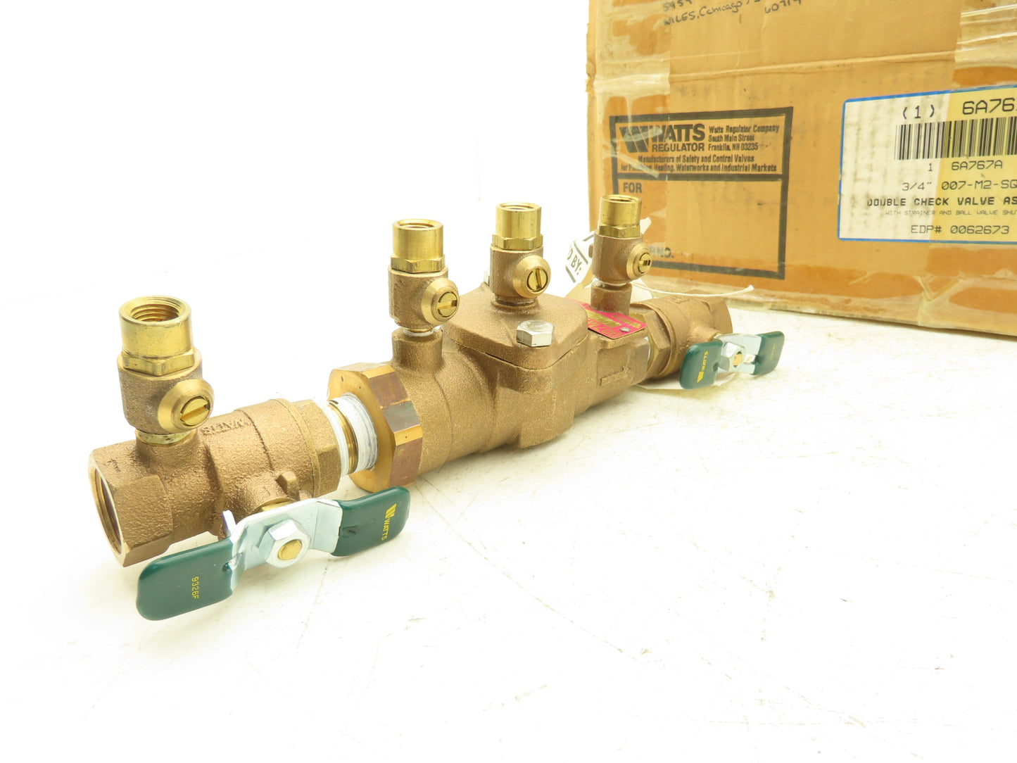 Watts 007M2-QT 3/4" DC Double Check Valve Assembly Ball Valve Backflow Preventer