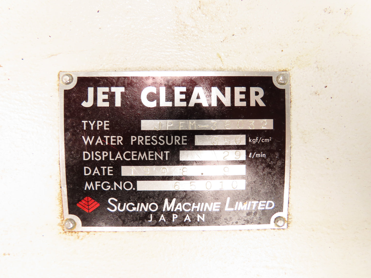 Sugino JPFM-38032 Jet Cleaner Plunger Pump 29L/min 350kgf/cm²