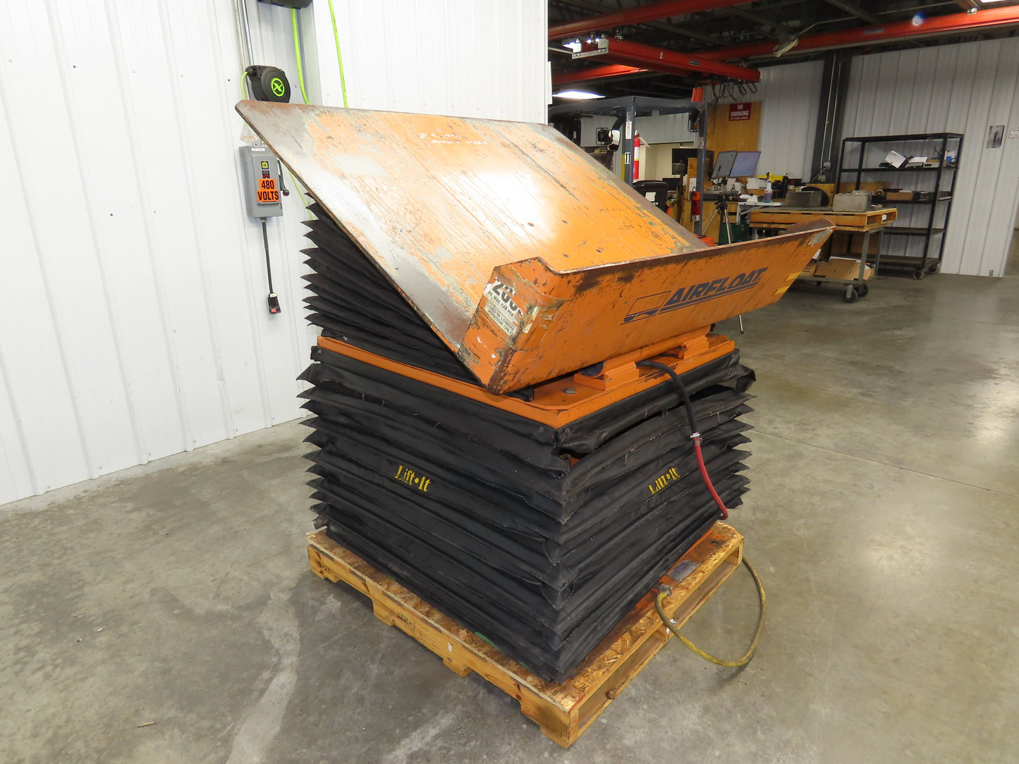 Airfloat Pneumatic Lift Tilt Table Tote Tipper 2000lbs 32° Degree 54x48" Top
