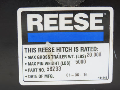 Reese 58293 Fifth Wheel Head Support 20K No Mounting Hardware