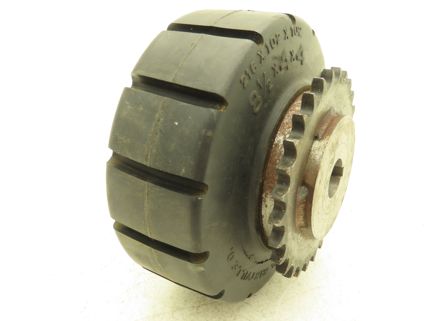 Solid Rubber Tire Lift 8-1/2"x 4" x 4" Chain Drive #50-28T Sprocket 1-1/8" Bore