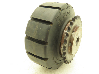 Solid Rubber Tire Lift 8-1/2"x 4" x 4" Chain Drive #50-28T Sprocket 1-1/8" Bore