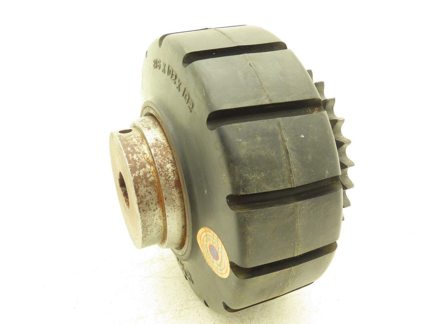 Solid Rubber Tire Lift 8-1/2"x 4" x 4" Chain Drive #50-28T Sprocket 1-1/8" Bore