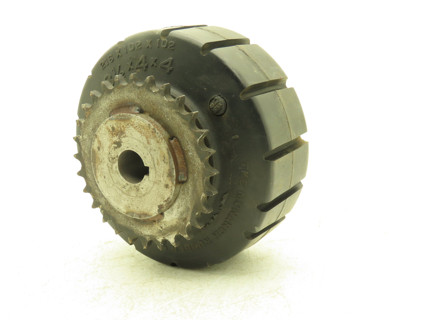 Solid Rubber Tire Lift 8-1/2"x 4" x 4" Chain Drive #50-28T Sprocket 1-1/8" Bore