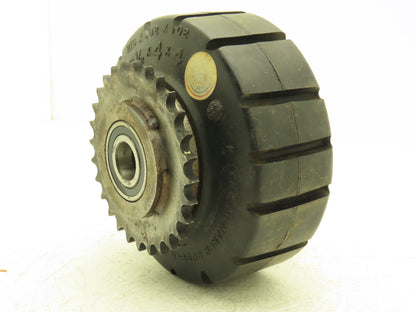 NA Solid Rubber Tire Lift 8-1/2"x 4"x4" Drive Sprocket #50-28T Bearing 1-1/8"