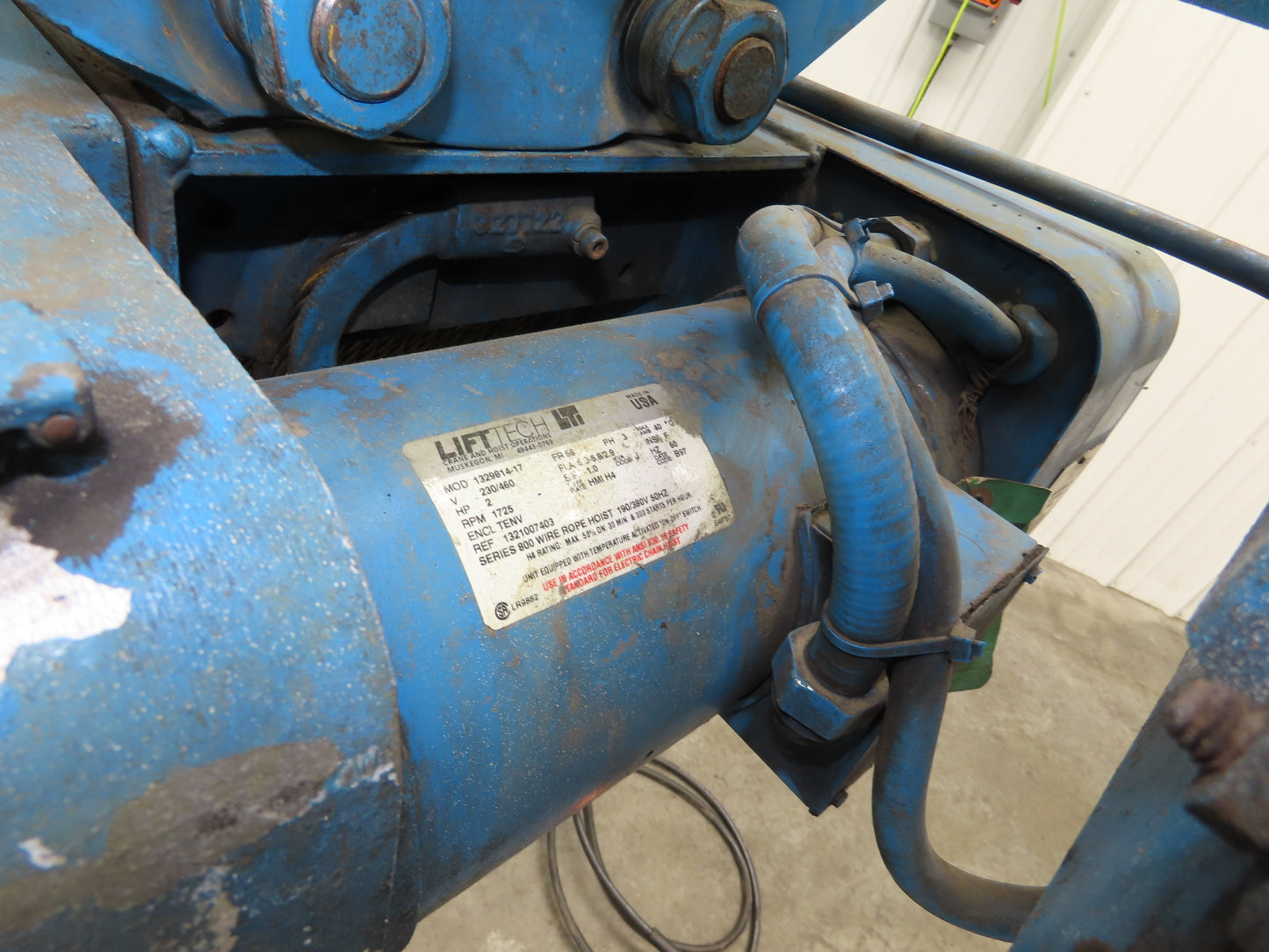 Shaw-Box 80L02025S16 Yale LiftTech Electric Cable Hoist 1 Ton 20' Lift 16FPM 3Ph