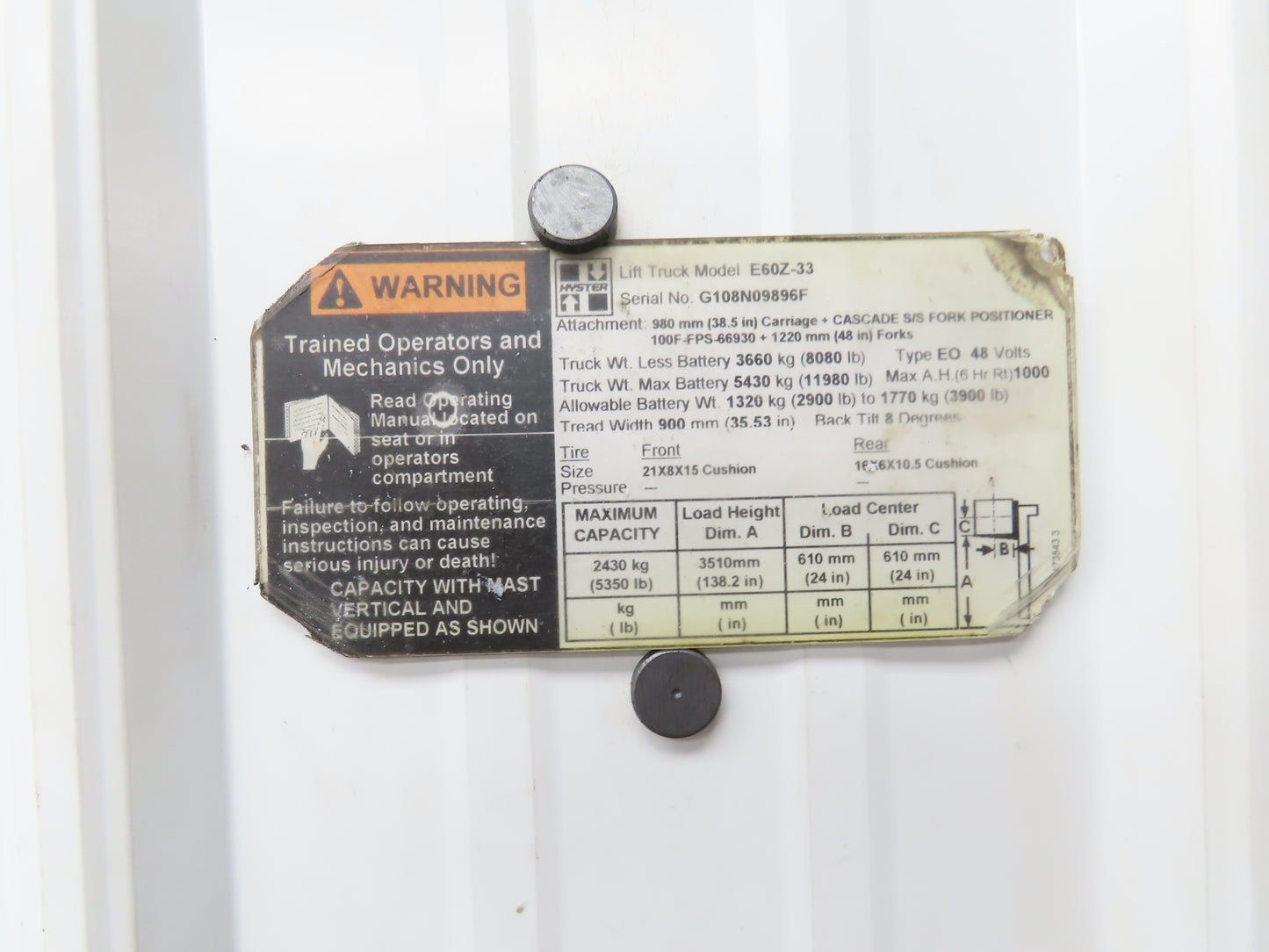Shimadzu MSV04-3-7645 Hydraulic 3-Spool Forklift Mast Control Valve Off E60Z-33