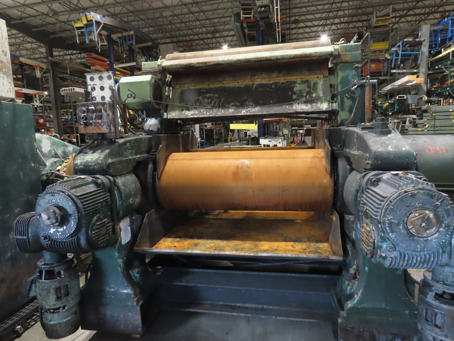 Eemco Rubber Mixing Roll Mill 22"x 60" Rollers 200Hp 3PH Control Panel
