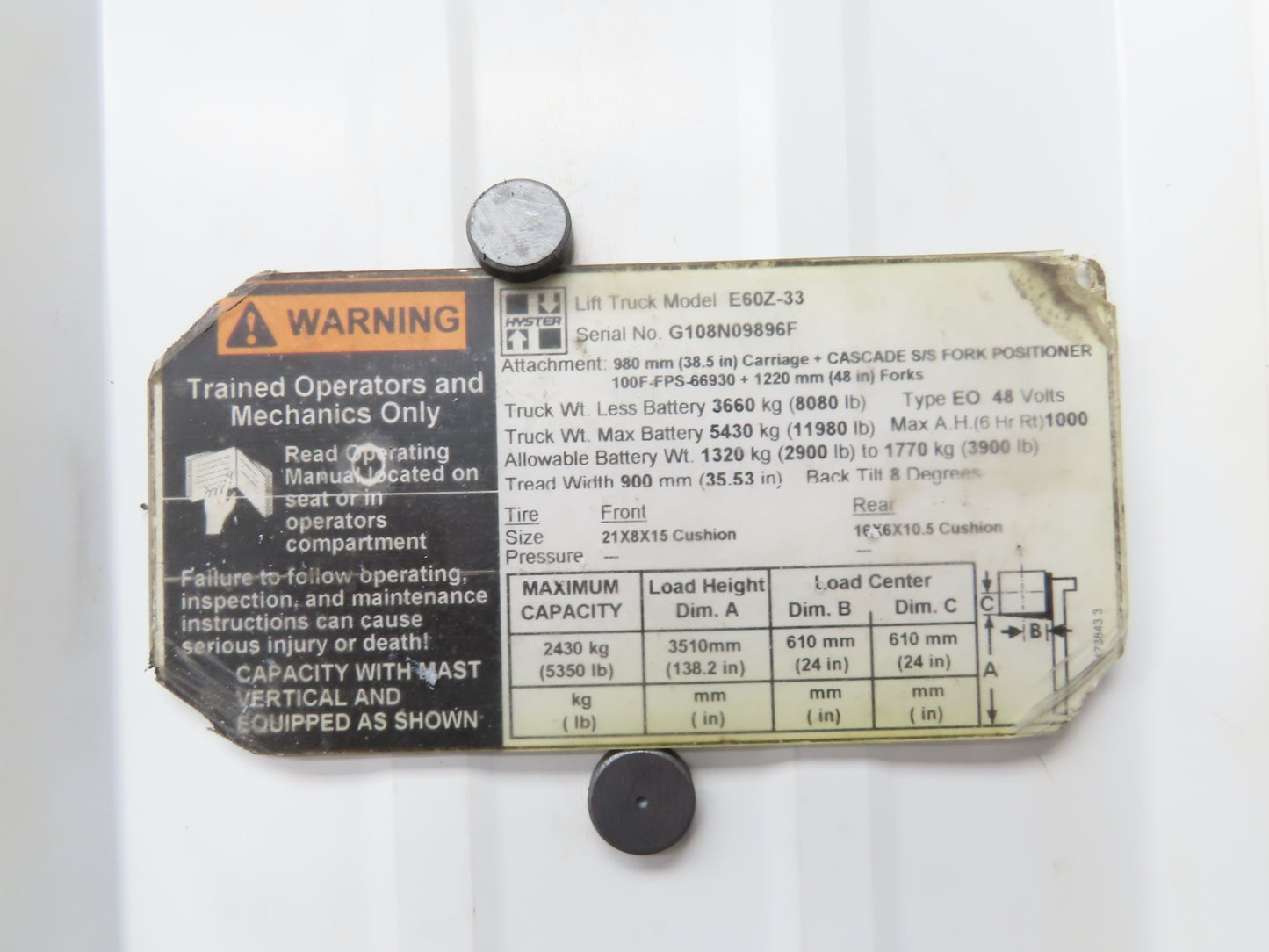 Hyster 8522394 Electric Forklift Hydraulic Pump Steering Motor 48V 1.5kW 8620616