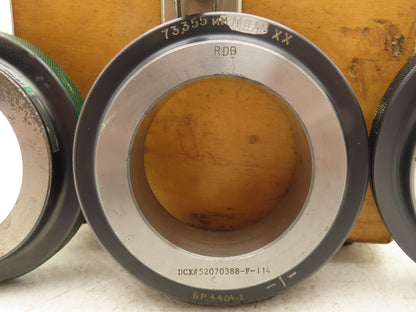 Samsomatic LTD STA #11 Bore Ring Guage Set MIN 73.3550 MEAN 73.3680 MAX 73.3810
