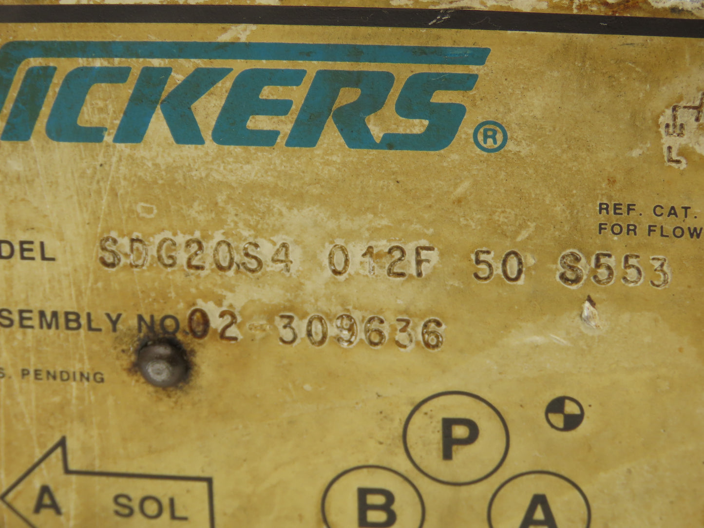 Vickers SDG20S4 012F 50 S553 Directional Control Solenoid Valve Spring Lever