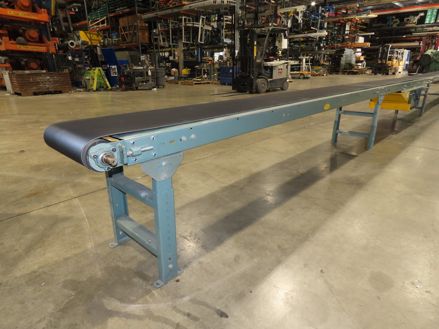 Hytrol 18"x 40' 10" Slider Bed Conveyor 15.5" Belt 2Hp 3PH Center Drive 50FPM