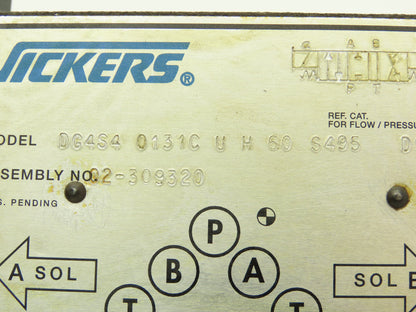 Vickers DG4S4 0131C U H 60 S495 Directional Control Dual Solenoid Valve 24VDC