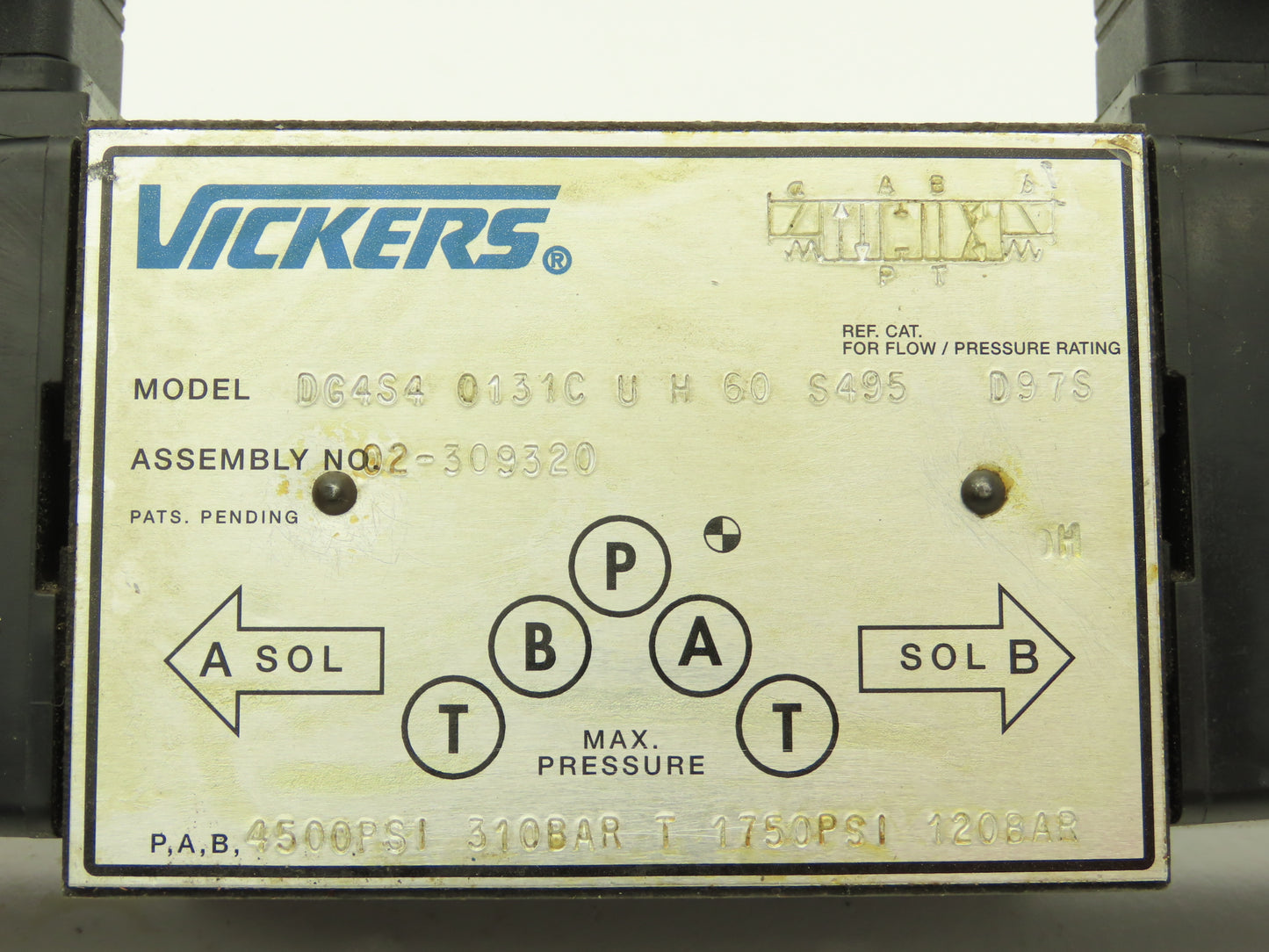 Vickers DG4S4 0131C U H 60 S495 Directional Control Dual Solenoid Valve 24VDC