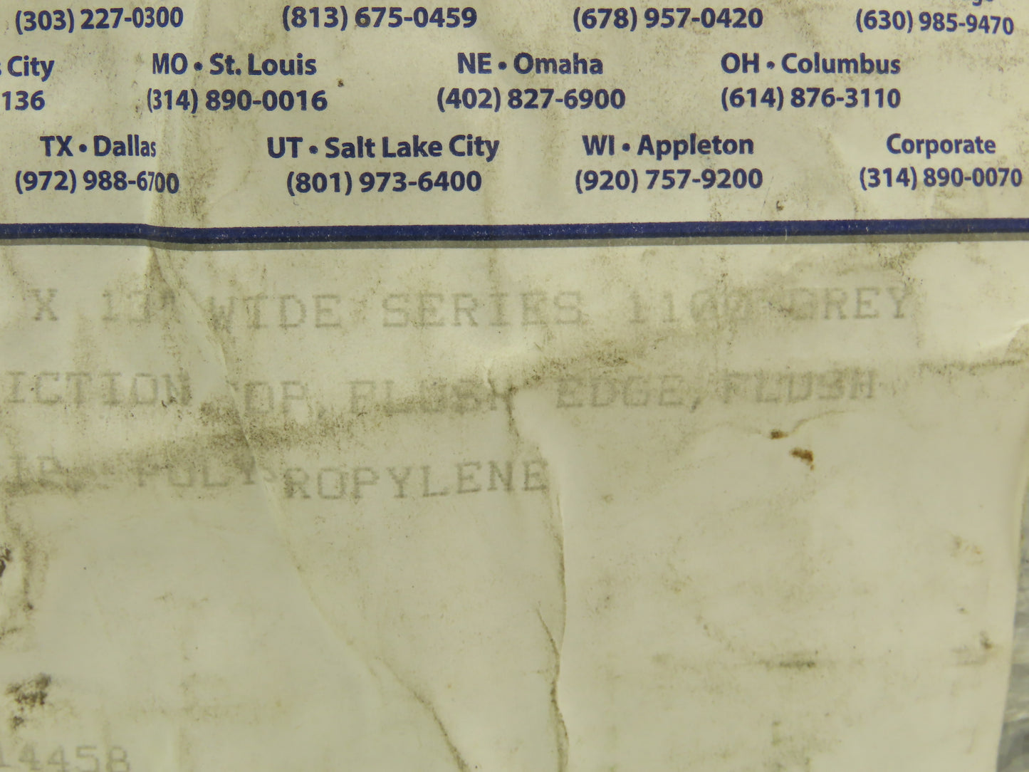 Midwest Rubber 1100 MatTop Flush Grid Friction Top Conveyor Belt 13"W x 16' 3"L