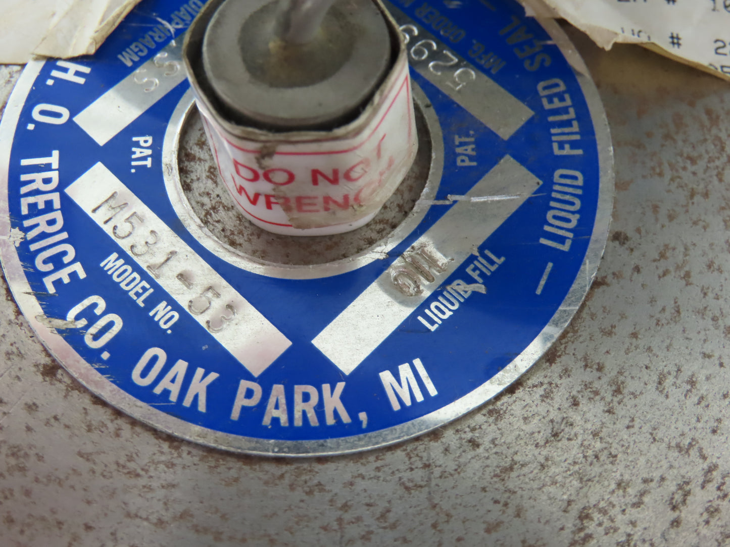 H.O. Trerice M531-53 Pressure Transducer Plate 2" 300PSI Guage 200PSI Capillary