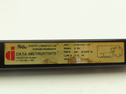Data Instruments F56105101 6" Range Position Transducer Waters Short Longfellow
