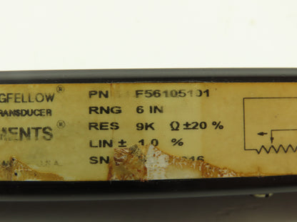 Data Instruments F56105101 6" Range Position Transducer Waters Short Longfellow