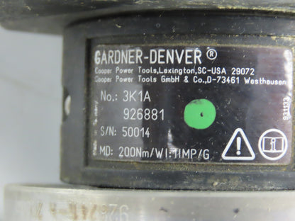 Gardner Denver 3B180A Electronic Servo Nutrunner 1/2" Nut Driver 3BA 927257