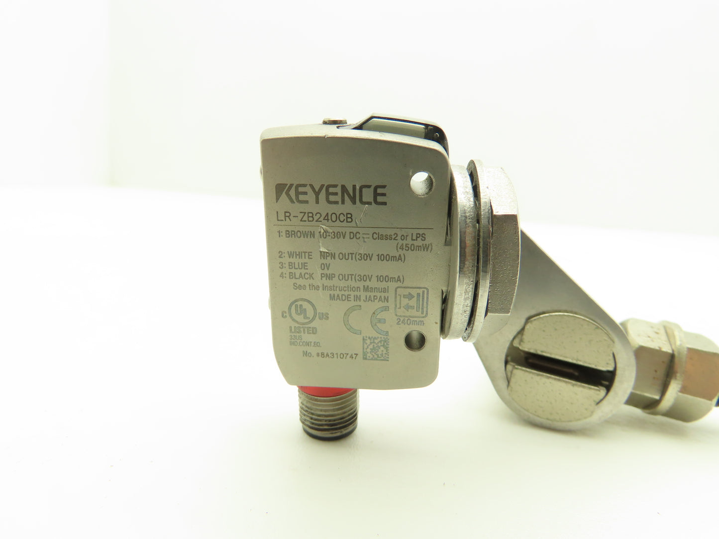Keyence LR-ZB240CB CMOS Photoelectric Laser Proximity Sensor w/Mounting Bracket