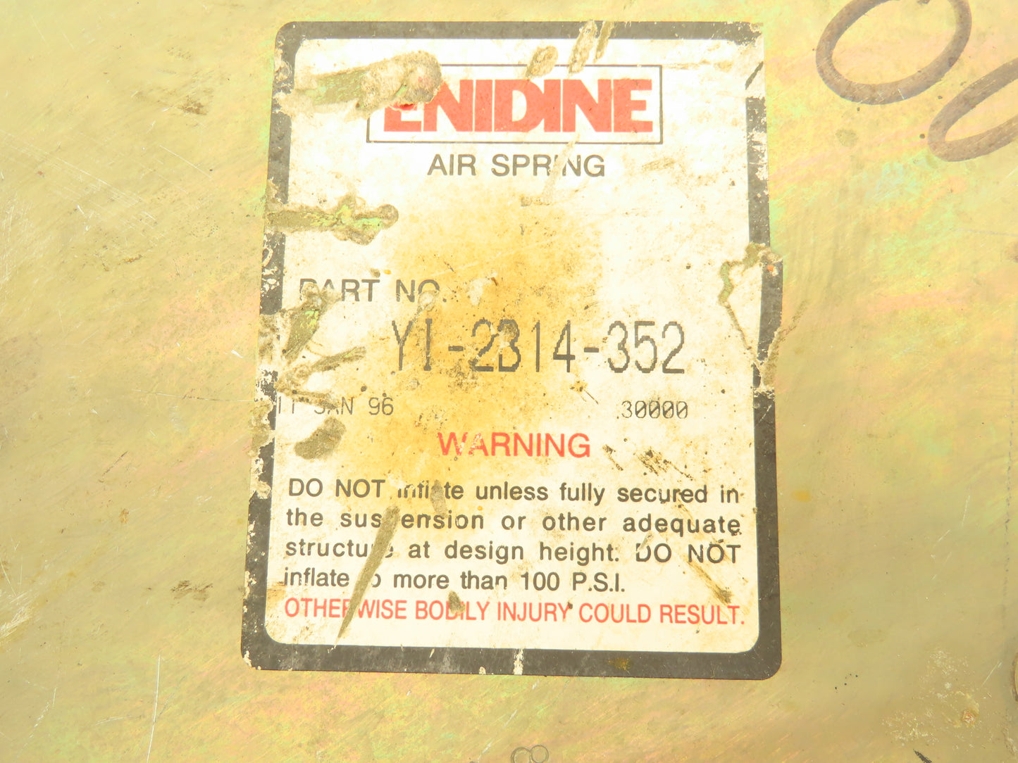 Enidine Goodyear YI-2314-352 Extend Air Spring Bag Double Convoluted 11.5" Plate