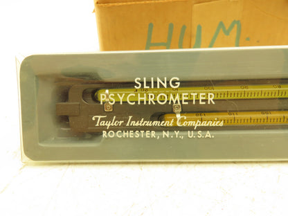 Taylor 1328A Sling Psychrometer Hygrometer Thermometer 9" Tubes 20-120° F