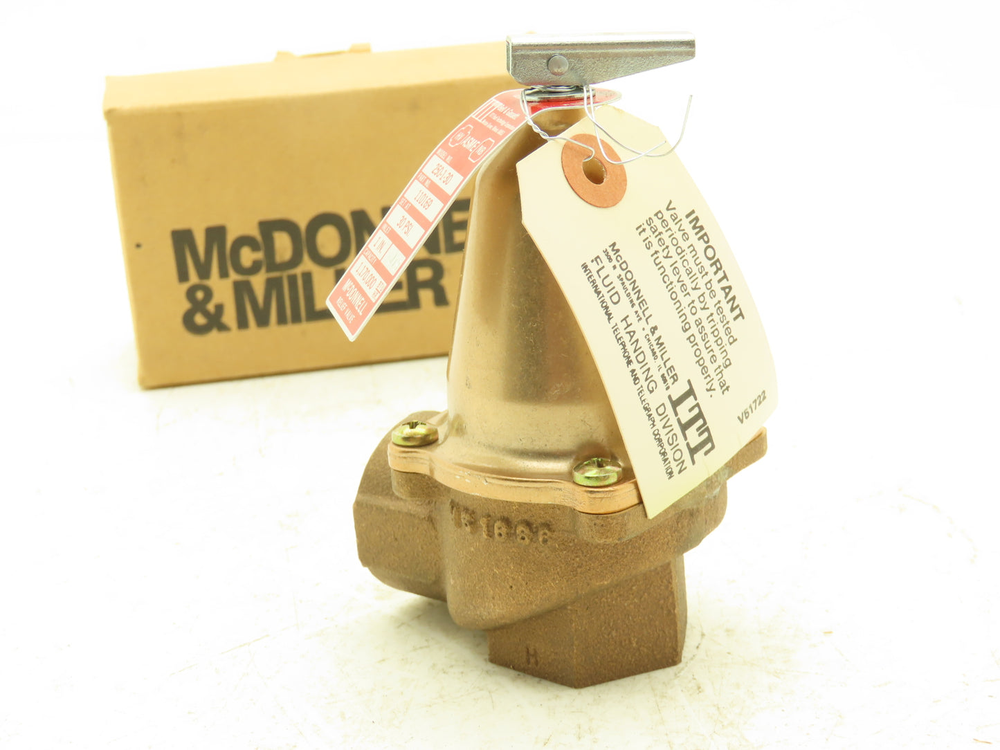 McDonnell & Miller 250-1-30 Pressure Relief Valve 1" NPT 30 PSI Bronze Rev 7