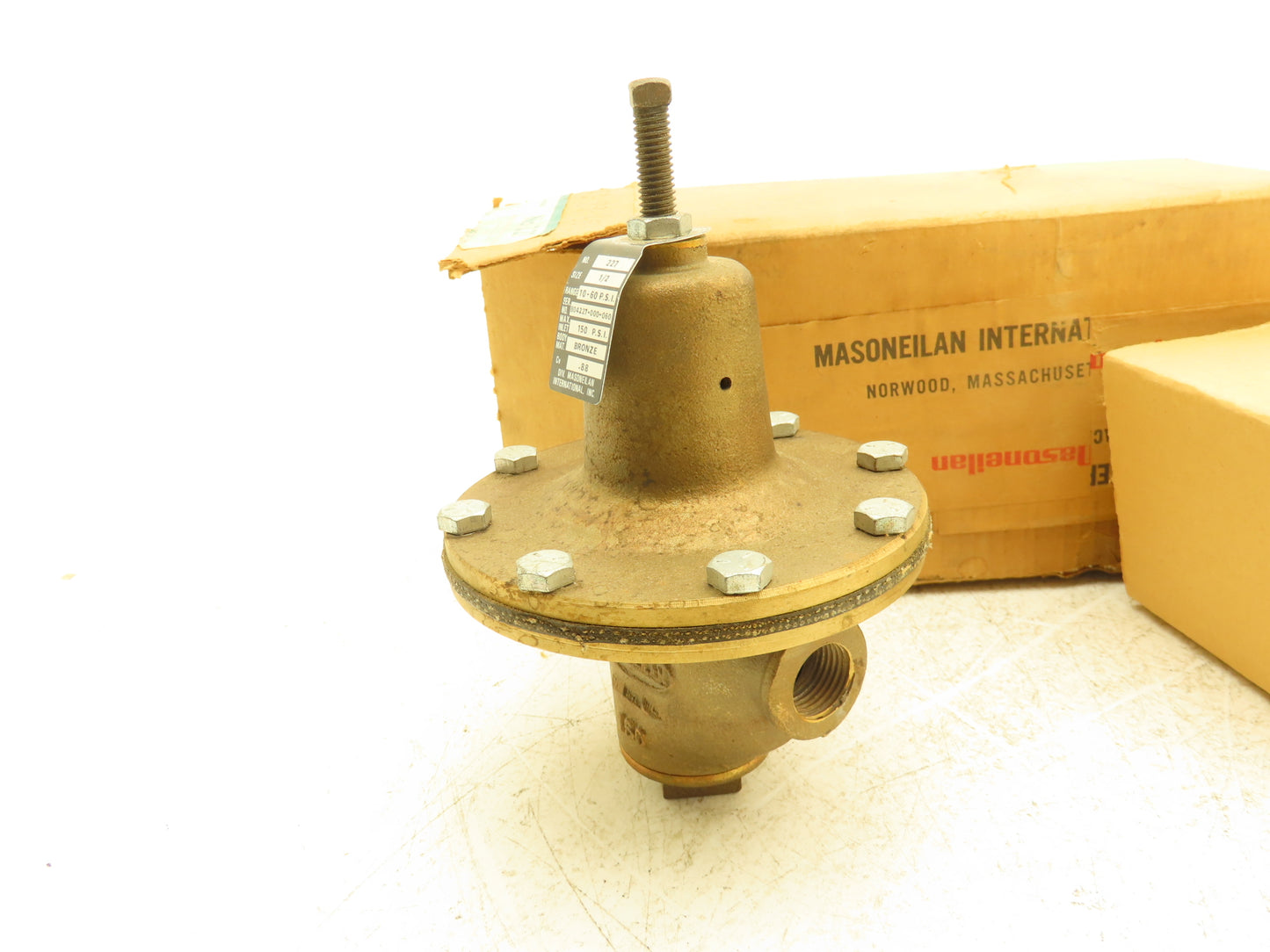 Masoneilan 227 Bronze Regulator Pressure Reducing Valve 150 PSI Max 1/2" NPT
