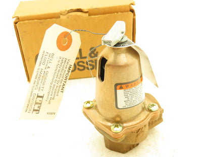 Bell & Gossett 790-30 ASME Safety Pressure Relief Valve 3/4"NPT 30 PSIG Bronze